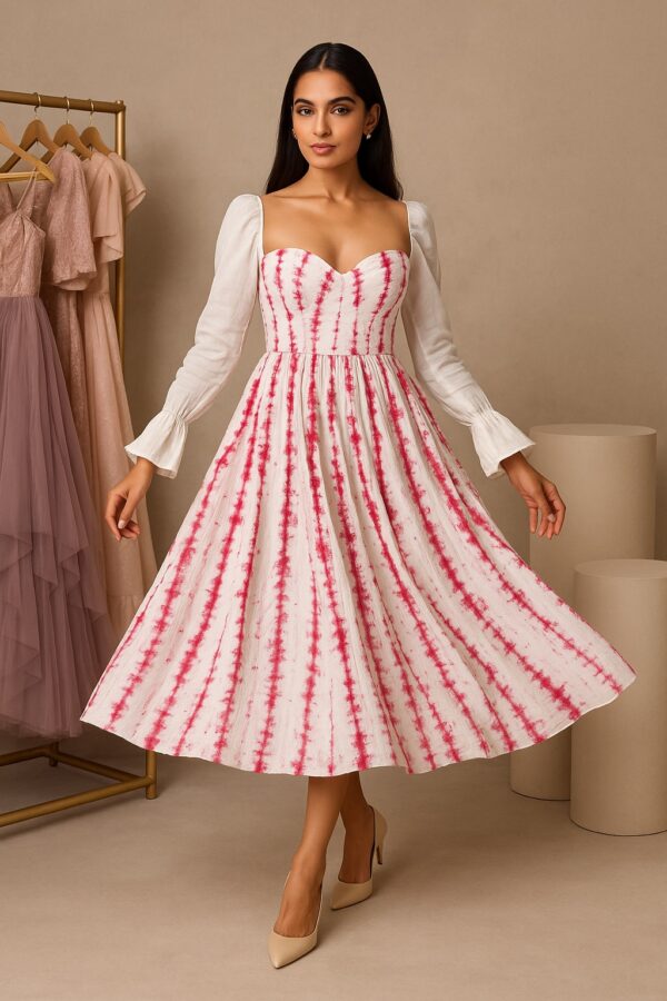 Rosé Reverie Midi Dress – A Dance of Grace & Charm
