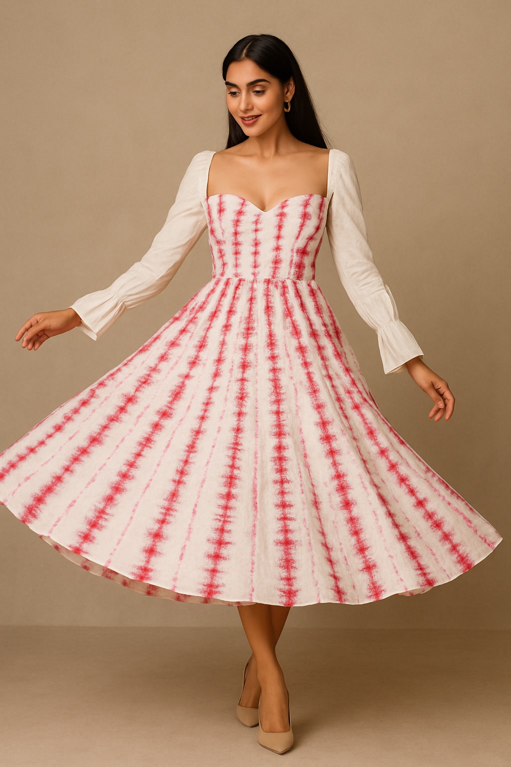 Rosé Reverie Midi Dress – A Dance of Grace & Charm